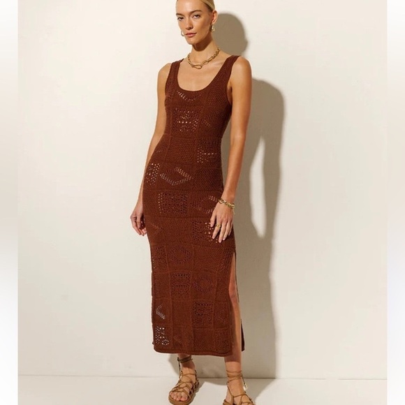 Kivari Dresses & Skirts - NWT Kivari Clementine Crochet Midi Dress in Chocolate Sz 4 US
